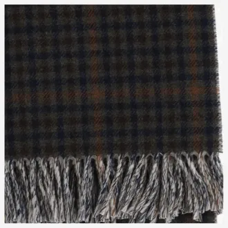 Autry Wool Check Blanket Scarf - Brown