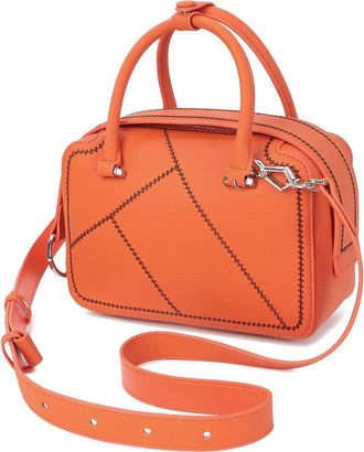 Tiffany & Fred Pebbled Leather Stitched Satchel