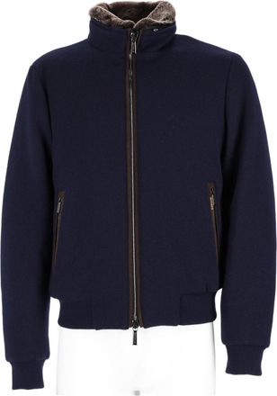 Moorer Bellati High Collar Fur Lining Wool-Cashmere Jacket