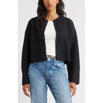 Open Edit Cozy Cardigan in Black at Nordstrom Rack, Size X-Large