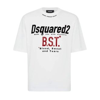 Dsquared2 DSquared2 Heren Bloody Sweat Tears T-shirt (Puur wit)
