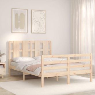 vidaXL Vidaxl - Estructura De Cama De Matrimonio Con Cabecero Madera Maciza