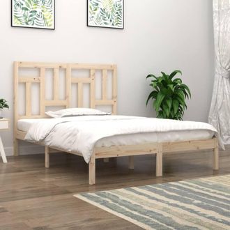 Berkfield Home Bed Frame Solid Wood 135x190 cm Double in Brown