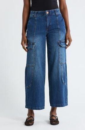 Democracy Wide Leg Cargo Jeans in Blue at Nordstrom Rack, Size 12