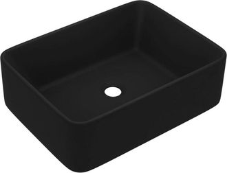 vidaXL Lavabo de lujo de cerámica negro mate 41x30x12 cm Vidaxl