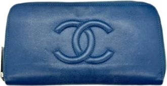 Chanel Pre-owned Wallets, female, Blue, Size: ONE SIZE Pre-owned Leather wallets
