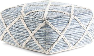 Simpli Home Cowan Boho Square Pouf