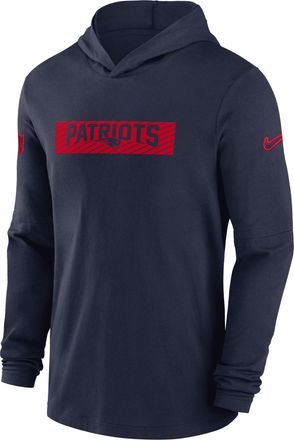 Nike New England Patriots Sideline Nike Mens Dri-FIT NFL Long-Sleeve Hooded Top in Blue | 02FC41S8K-CAM