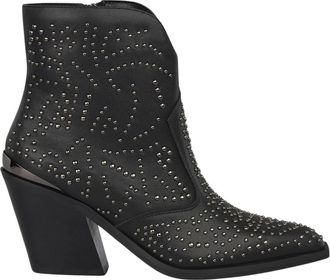 Alma En Pena Enkellaars met hak en studs - Dames - Cowboylaarzen - Zwart - 38 EU - Schoenen