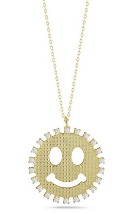 Glaze Jewelry Sterling Silver Smiley Face Necklace