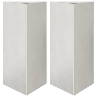 Berkfield Home Garden Planters 2 pcs Triangular 40x34.5x70 cm Stainless Steel in Silver