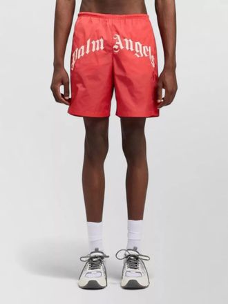 Palm Angels logo swim shorts knee length back pocket