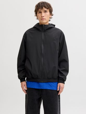 Jack & Jones Blouson JACK & JONES JJECHARGE LIGHT JACKET HOOD NOOS, Herren, Gr. XXL, schwarz, Web, Obermaterial: 100% Polyester, unifarben, normal, Rippb&uuml;ndchen, J