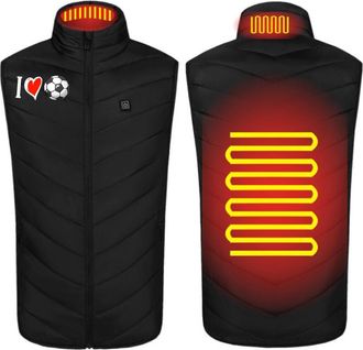 Generic Adjustable Electric Heated Gilet Full Zip Stand Collar Heat Vest Heating Gilets with 2 Zones Printed Thermal Body Warmer Washable Heat Waistcoat Winte