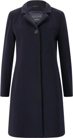 Cinzia Rocca Enkelrij broek met riem - Dames - Mantel - Blauw - S - Wol - Jassen