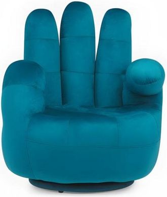 VENTE-UNIQUE.COM Sillón clásico poliéster azul verdoso