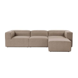 Hanah Home Sof&aacute; Modular Componible De 4 Plazas Con Reposapi&eacute;s En Lino Fora - Beige
