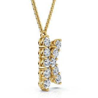 Pompeii3 1Ct Diamond Initial K Pendant 14k Gold 18 Necklace Lab Grown 5/8 Tall