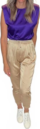Glam High Class String, Jogger Pants In Gold