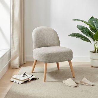 Furniturebox Minnie Fabric Accent Chair in Beige