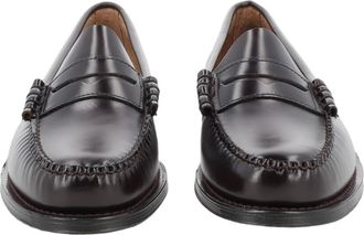 G.H. Bass & Co. Brown Leather Moccasin Loafers with Hand-Stitched Detailing