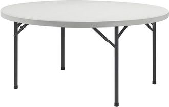 Lorell Ultra-Lite Banquet Folding Table - Round Top - 700 lb Capacity x 60 Table Top Diameter - 29.25 Height - Gray - 1 Each