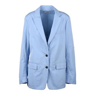 Dries Van Noten Bilbana Jas - Dames - Jassen - Blauw - Maat: S Katoen