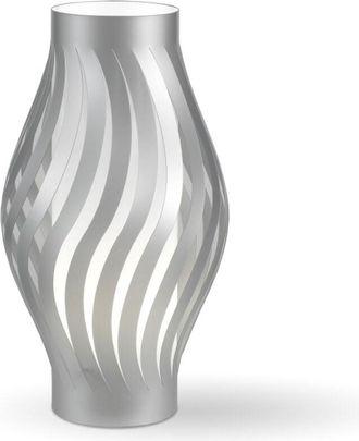 Linea Zero Lampada Da Tavolo Moderna 1 Luce Helios In Polilux Silver H61 Made In Italy