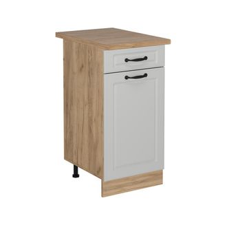 Vicco Mueble Bajo De Cocina R-line, Blanco Casa De Campo, 40 Cm, Et Roble