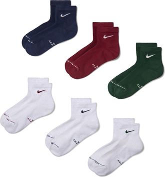 Nike Unisex Everyday Elevated Ankle Socks (6 Pairs) in Multicolor | HQ8031-907