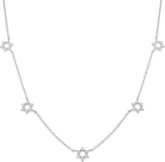 Sabrina Designs 14K 0.34 Ct. Tw. Diamond Station Star Of David Necklace