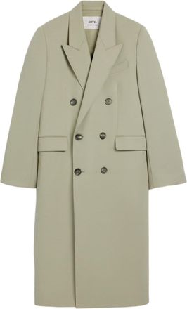 Ami double-breasted virgin-wool coat - women - Virgin Wool - 36 - Green