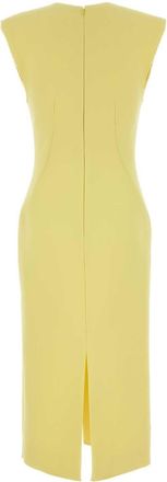 Givenchy Womens Structured Dress Yellow Wool Nylon Elastane
