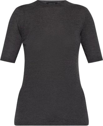 Fabiana Filippi T-shirt in cashmere a maniche corte - Grigio