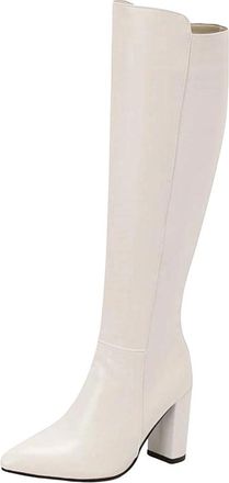 Generic Womens Knee High Boots Fashion Zipper Long Booties Elegant Western Style Large Size For Winter