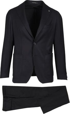 Tagliatore Wollen en zijden single-breasted pak - Heren - Business pakken - Blauw - 3XL - Wol - Kostuums
