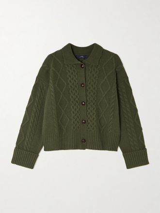 arch4 Cardigan In Cashmere A Trecce Columbia - Verde