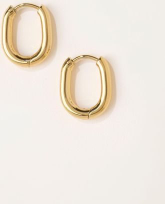 Fat Face FatFace Gold Tone Waterproof Oval Hoops