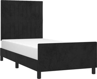vidaXL Estructura De Cama Sin Colch&oacute;n Terciopelo Negro 90x190 Cm Vidaxl