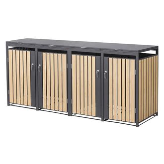 ML Design Cobertizo de exterior para 4 cubos de basura 264x80x120cm antracita