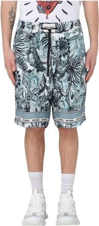 Just Cavalli Korte Broeken, Heren, Veelkleurig, S, Grafische Print Casual Shorts