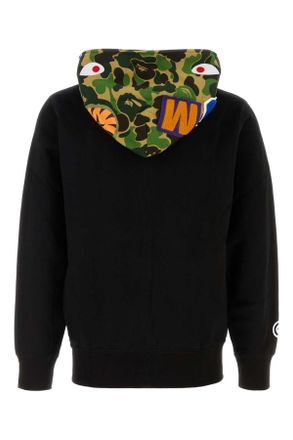 A Bathing Ape Mens Black Cotton Abc Camo Shark Sweatshirt Exterior: Maglieria Sweater