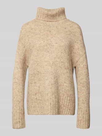 Vero Moda Loose Fit Rollkragenpullover mit Woll-Anteil Modell INGRID in Sand Melange, Gr&ouml;&szlig;e M