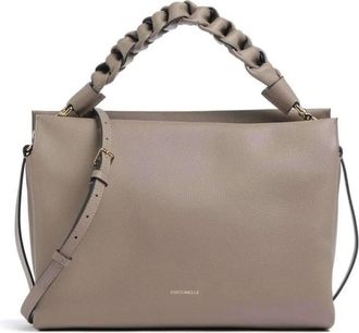 Coccinelle Boheme Grana Double Shoulder Bag - Dames - Handtassen - Grijs - ONE Size - Katoen - Tassen