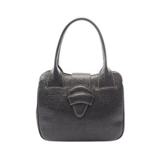 Loewe Pre-owned Barcelona Leren Schoudertas - Dames - Pre-owned - Zwart - Maat: ONE Size Leer