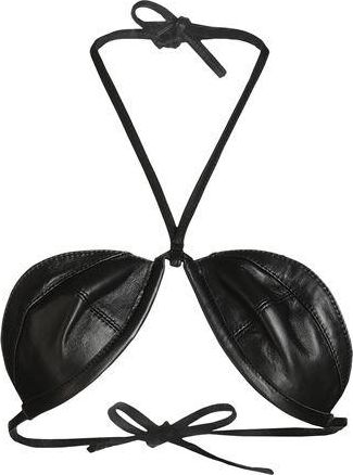 8 by YOOX LEATHER HALTER-NECK UNDERWIRE BRA