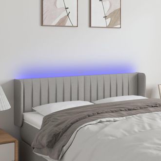 vidaXL Cabecero Con Led De Tela Gris Claro 147x16x78/88 Cm Vidaxl