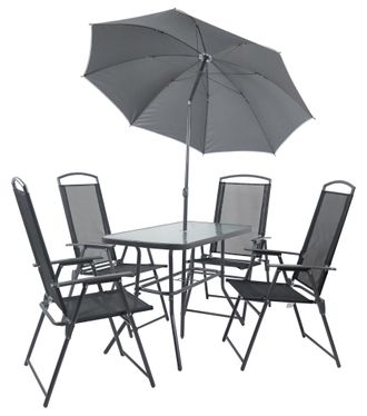 ebuy24 Vcm 5pcs Muebles De Jard&iacute;n Set Grupo De Asientos Grupo De Comedor 1xmesa, 4x Sillas Mesa Dimensiones Aprox. Al. 70 X An. 110 X P. 55 Cm Juego Hochlehn
