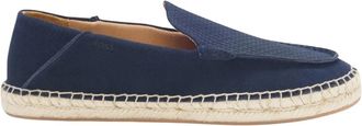 HUGO BOSS Espadrilles in su&egrave;de met tussenzool van jute - Heren - Espadrilles - Blauw - 40 EU - Su&egrave;de - Schoenen