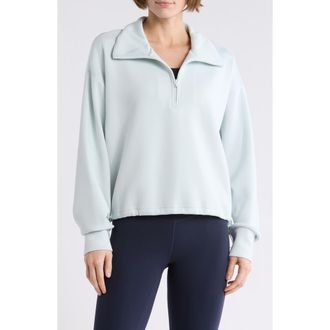 Zella Whisper Knit Half Zip Sweatshirt in Blue Flow at Nordstrom Rack, Size X-Small